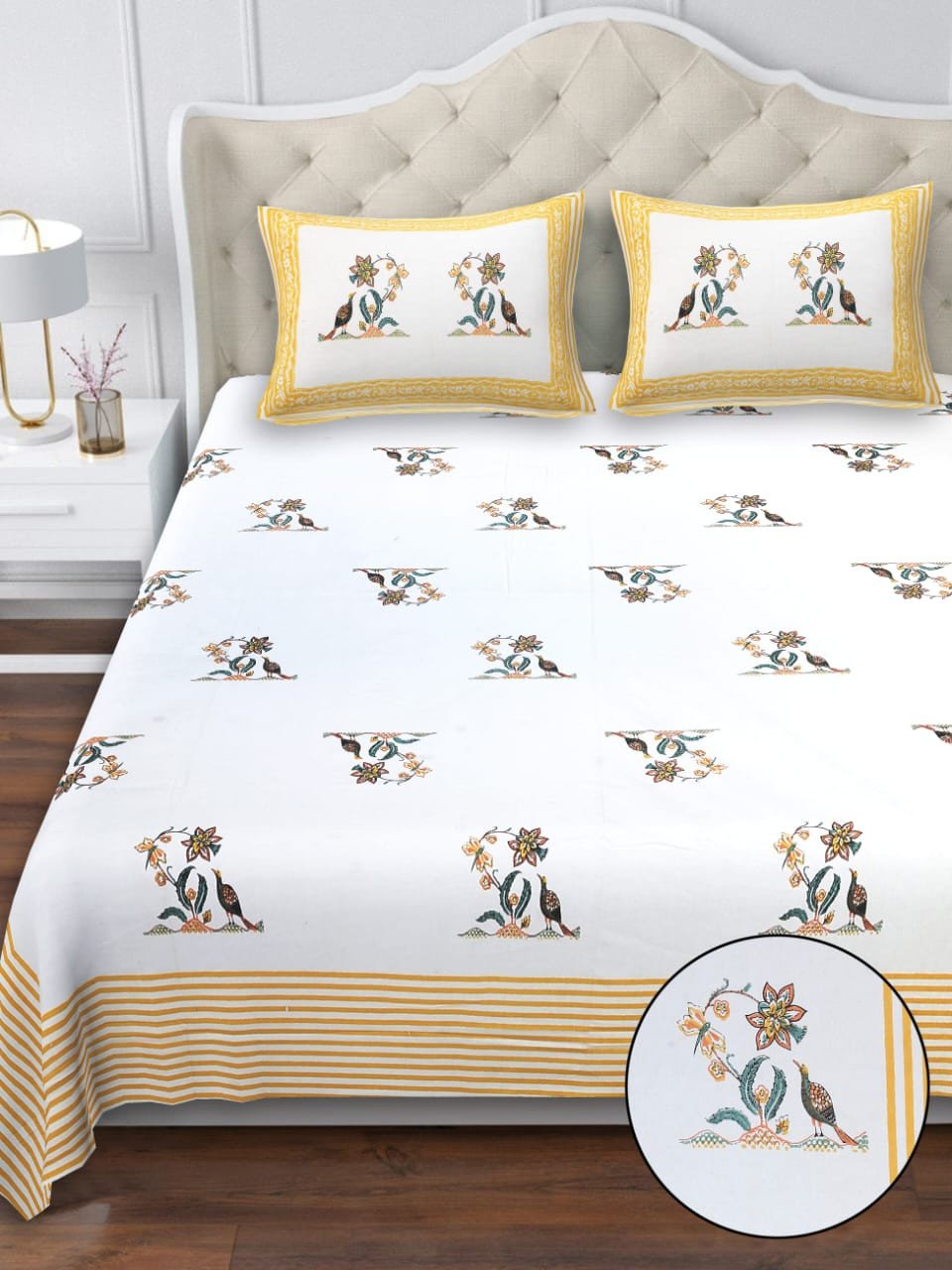 Aves Ethnic Essence – King Size Sanganeri Cotton Set