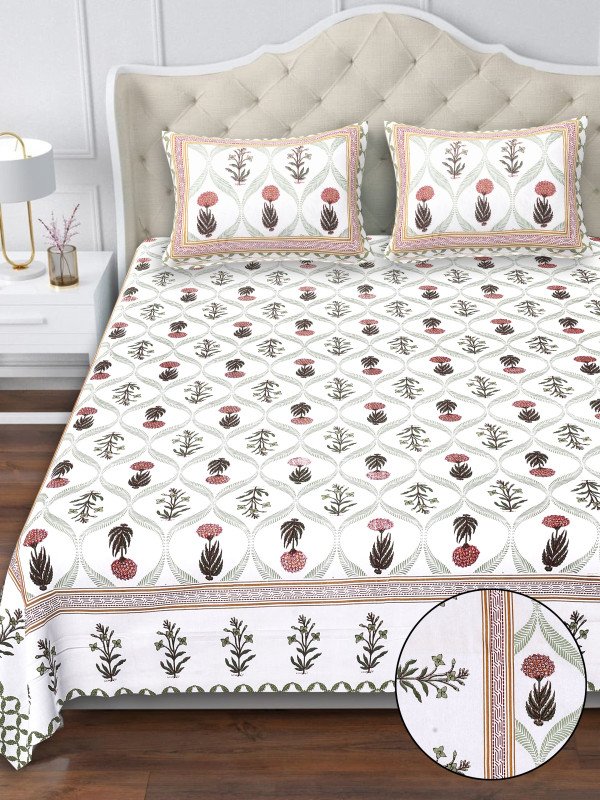 Aves PrintSaga – Traditional Sanganeri Cotton Bedsheet