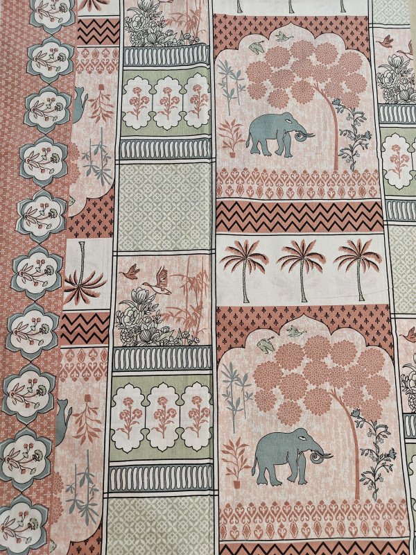 Bellacasa Jaipuri Single Bed Bedsheet | 60 x 90 Inches | Stitched Cotton Comfort