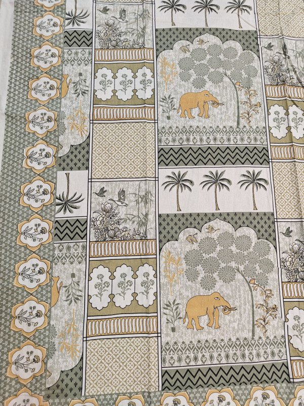 Bellacasa Jaipuri Single Bed Bedsheet | 60 x 90 Inches | Stitched Cotton Comfort