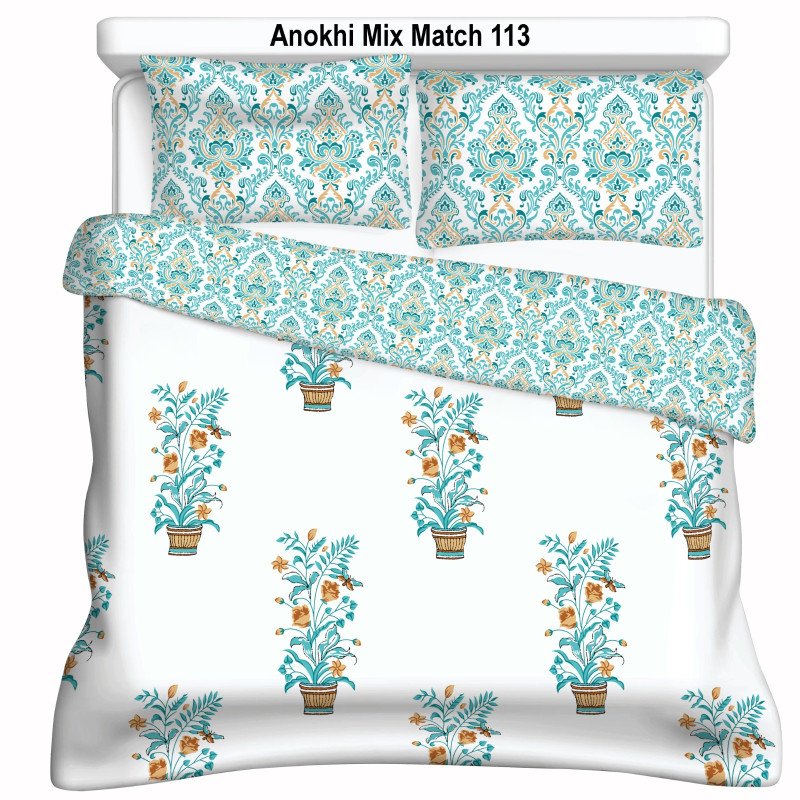 Aves Lifestyle Bellacasa Dohar Set | 100% Jaipuri Cotton, Double Bed AC Blanket with Bedsheet