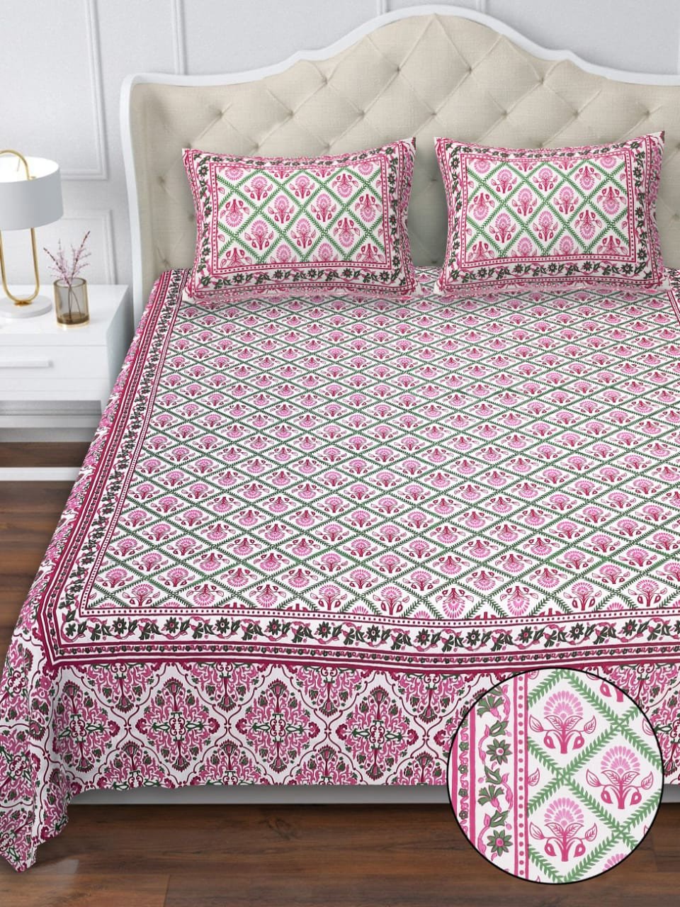 Aves Kalpana – Handcrafted Sanganeri King Set