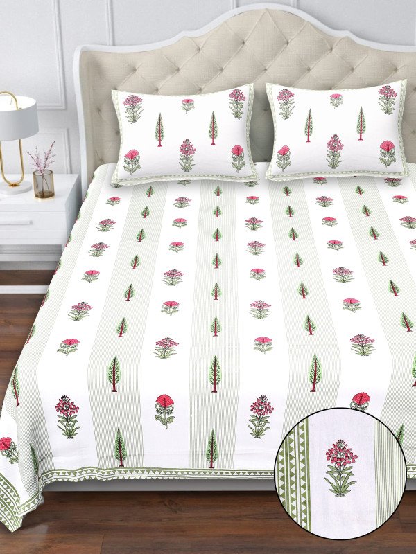 Aves Morning Bloom – 108x108” Cotton Bedsheet